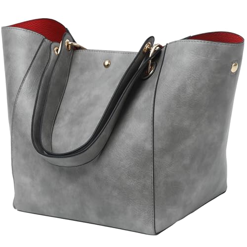 sqlp Large Work Tote Bag for Women Designer Handbags Big Bucket Purses - color: Grey
