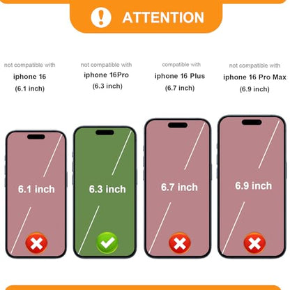 Bocasal Crossbody Wallet Case Card Holder for iPhone 16 Pro, Red | RFID Blocking PU Leather Zipper Handbag Purse, Kickstand Flip Folio Case with Card Slots Holder Wrist Strap Lanyard 6.3 Inch - color: Red