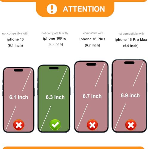 Bocasal Detachable Wallet Case Card Holder for iPhone 16 Pro, Rose Gold | RFID Blocking Kickstand Card Slots Holder PU Leather Magnetic Shockproof Wrist Strap Removable Flip Protective Cover 6.3 inch - color: Rose Gold