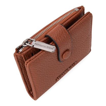 Montana West Women's Wallet Bifold Small Wallets Ladies RFID Blocking Wallet with Zipper Coin Pocket - color: 2 Brown