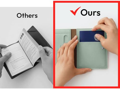 carrotez Premium RFID Blocking Leather Passport Holder & Wallet – Mint Grey - color: Mint Grey