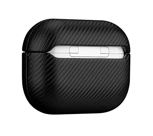 LOPIE Handmade Compatible with AirPods Pro 3rd Generation Case Cover (Not for Pro 2nd Gen), Made of Vegan Leather, Carbon Fiber Style, Protective Hard Shell Cover for AirPods Pro 3 - Black - color: [Carbon Fiber Style]-Black