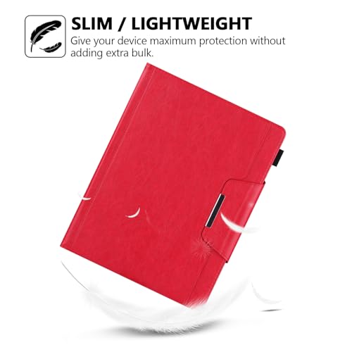 Folio Case for iPad Pro 11-inch M5 2025/M4 2024, Techcircle Anti-Slip Stand PU Leather Soft TPU Back Magnetic Smart Cover with Pencil Holder + Card Slots + Front Pocket, Auto Sleep/Wake, Red - color: 02 Red, size: iPad Pro 11 2024-2025