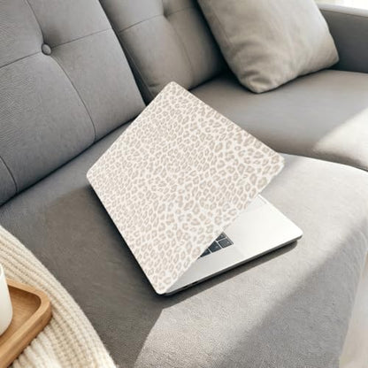 Sparkly Leopard Print Case for MacBook Air 13 inch 2026-2022 M5 M4 M3 M2 | Model A3449 A3240 A3113 A2681 - Glitter Cheetah Spots PU Leather Hard Case for MacBook Air 13.6 inch + Keyboard Cover, Beige - color: Beige