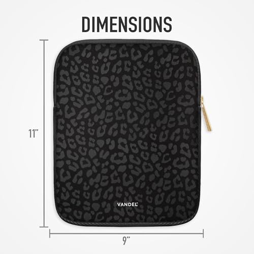 Vandel Slim & Protective Tablet Sleeve for 9-11 inch iPad A16, 11 iPad Pro | Fits al 9-11 Inch iPads + Tablets, 10.9" iPad,10.2" iPad, 10.9" iPad Air, 11 Inch Samsung Galaxy Tab A9+, Fits Magic Keyboard - color: c. Black Leopard, size: 9-11 Inch Tablet