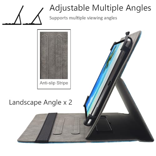 Universal 10 10.1 11 Inch Android Tablet Case, Dluggs Multi-Angle Viewing Stand Case Cover with Hand Strap for 9.5-11 Inch Tablet, Composition Book - color: Composition Book