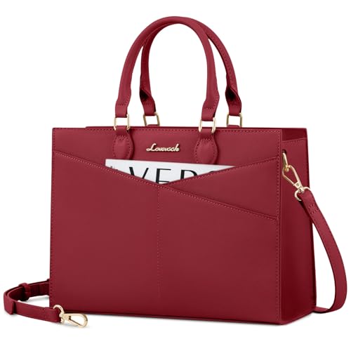 LOVEVOOK Purses for Women,Satchel Handbags Tote Bag, Pu Leather Shoulder Crossbody Top Handle Purse with Zipper - color: Red, size: Small