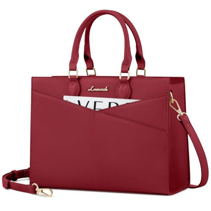 LOVEVOOK Purses for Women,Satchel Handbags Tote Bag, Pu Leather Shoulder Crossbody Top Handle Purse with Zipper - color: Red, size: Small