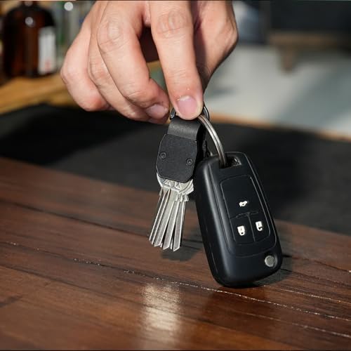 Compact Aluminum Mini Key Organizer Holder Keychain with Carabiner Clip. | 34mm x 18mm x18mm, Up to 4 Keys Storage. - color: Aluminum - Mini - Black.