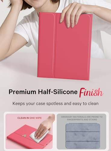 CHESONA Compatible for iPad 11th(A16)/10th Generation Case with Keyboard | Detachable Folio Keyboard Case with Multi-Touch Trackpad, 7-Color Backlight, Pencil Holder & Dual Bluetooth, Red - color: red