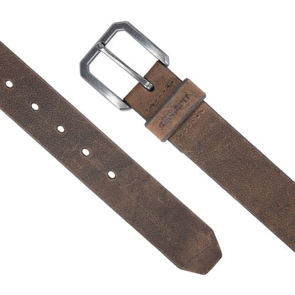 Carhartt Men's Durable Full Grain Saddle Leather Classic Belts, W/Rugged Antique Nickel Hardware - color: Dark Brown, size: 42