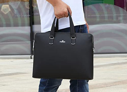 FSD.WG]Business Bag Leather Briefcase Shoulder Laptop Business Bag for Men - color: Black