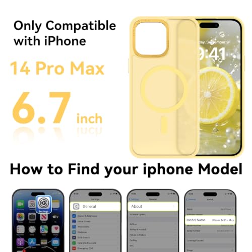 BENTOBEN Magnetic for iPhone 14 Pro Max Case [Compatible with MagSafe] [Military-Grade Protection] Translucent Matte Frosted Slim Shockproof Women Men Phone Case for iPhone 14 Pro Max 6.7",New Yellow - color: New Yellow