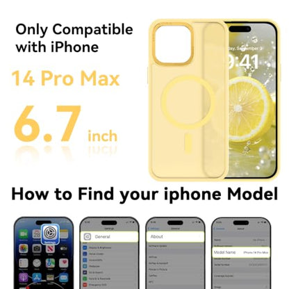 BENTOBEN Magnetic for iPhone 14 Pro Max Case [Compatible with MagSafe] [Military-Grade Protection] Translucent Matte Frosted Slim Shockproof Women Men Phone Case for iPhone 14 Pro Max 6.7",New Yellow - color: New Yellow