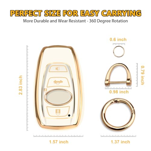FT FUNTOR for Subaru Key Fob Cover with Keychain - color: A-white