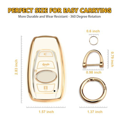 FT FUNTOR for Subaru Key Fob Cover with Keychain - color: A-white