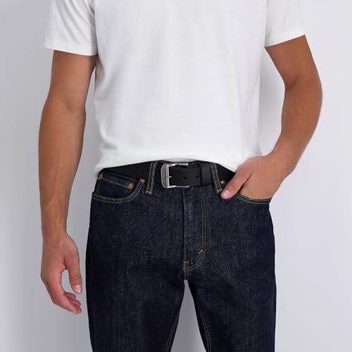 Levi’s Men’s Casual Leather Belt, Classic Strap for Jeans & Everyday Wear - color: Black Benito, size: 52