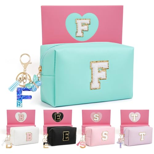AIBFRID Birthday Gifts for Women Her,Travel Cute Makeup Bag,Large Capacity Cosmetic Bags for Women Makeup Pouch PU Leather Waterproof Cosmetic Bag (F, Blue) - color: Blue, style: F