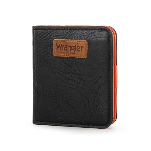 Montana West X Wrangler Small Wallet Woman Black Minimalist Wallets for Ladies Female with Rfid Lining and A Coin Purse - color: Black