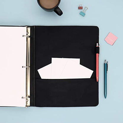 Blue Sky ProView Legacy Black 3 Ring Binder, Letter Size, 1", Textured Faux Leather Cover, Built-in Pockets, Holds 175 Sheets, 6-Pack (10504-C) | Textured Faux Leather Cover, Built-in Pockets, Each holds 175 Sheets, For Office and School - size: 1", style