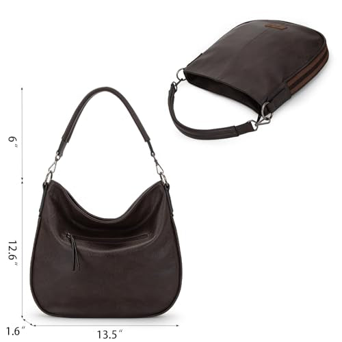 Wrangler Hobo Bags Crossbody Bag for Women Shoulder Purse Handbags with Adjustable Strap - color: Dark Coffee