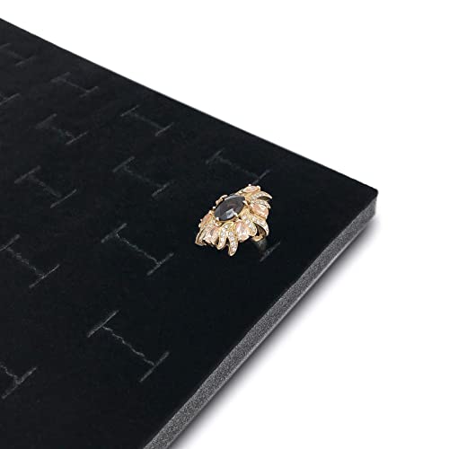 6-Pack Jewelry Display Foam Pad, Tray Insert - 72 Rings Holder Slots - Black Velvet (14x7 Full Size) by TheDisplayGuys - color: Velvet (Black), size: 72 Slots