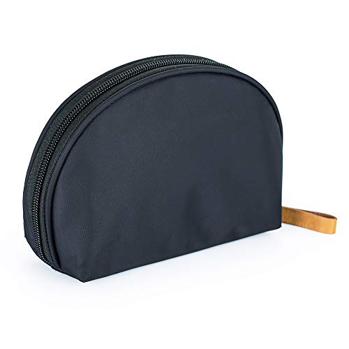 Hekyip Half Moon Cosmetic Bag, Travel Makeup Pouch, Portable Waterproof Cosmetic Pouch for Girls Women, Small (INNER RED) - color: INNER RED