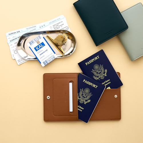 carrotez Premium RFID Blocking Leather Passport Holder & Wallet – Brown - color: Brown