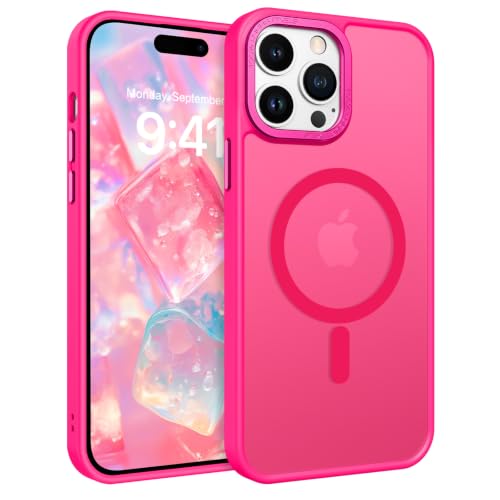 BENTOBEN Magnetic for iPhone 14 Pro Max Case, [Compatible with MagSafe] [Military-Grade Protection] Translucent Matte Frosted Slim Shockproof Women Men Phone Case for iPhone 14 Pro Max 6.7",New Pink - color: New Pink