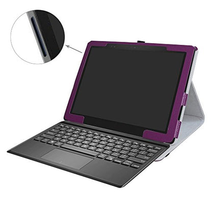 Dell Latitude 5285 Case,Mama Mouth PU Leather Folio Stand Cover for 12.3" Dell Latitude 5285 (12.3 Inch HD IPS Touch) 2in1 Laptop,Purple - color: Purple