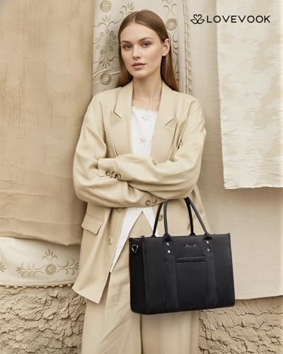 LOVEVOOK Purse for Women Leather Tote Bag Purse and Handbags, Satchel Shoulder Crossbody Top Handle Bags with Zipper - color: Black-puffer