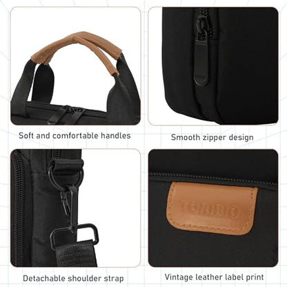 TORIBIO 13 Inch Tablet Sleeve Bag Padded Protective Travel Carrying Case | Fits 13" iPad Air M4 M3 M2, iPad Pro M5 M4 M2 M1, Samsung Galaxy Tab S9 FE+/S9+/S8+/S7 FE/S7+ 12.4" Surface Laptop Go 12.4" - color: Black, size: 12.9 Inch