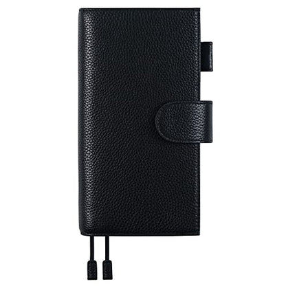Moterm Leather Cover for Hobonichi Weeks/Weeks Mega, with Back Pocket - color: Pebbled-black