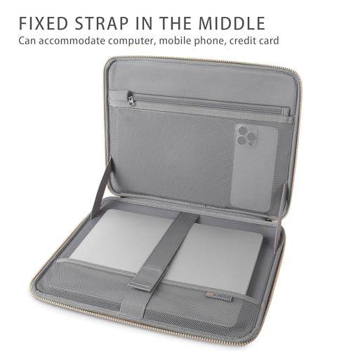 DOMISO 15.6 Inch Laptop Sleeve Case, Shockproof Waterproof Soft EVA Protective Bag with Handle, Lightweight Carrying Case for MacBook, Dell, HP, Lenovo, ASUS,Gold - color: Gold, size: 15 - 15.6 Inch