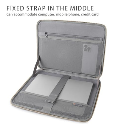 DOMISO 15.6 Inch Laptop Sleeve Case, Shockproof Waterproof Soft EVA Protective Bag with Handle, Lightweight Carrying Case for MacBook, Dell, HP, Lenovo, ASUS,Gold - color: Gold, size: 15 - 15.6 Inch