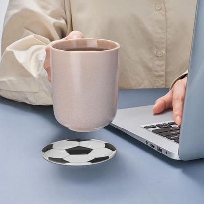 Coasters for Drinks with Holder Round Leather Coasters Set of 6 Cups Mugs Mat Pad for Home Kitchen Bar White10 - color: White10