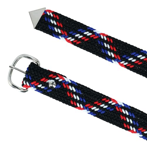 M&F Western Double S Men's Braided Belt - color: Patriotic, size: 52 Inch