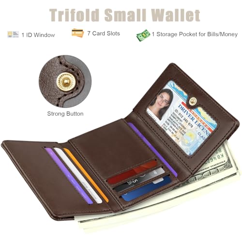 Crocodile Wallets Women Small Luxury Faux Leather Alligator Wallet | Chic RFID Blocking Womens Trifold Credit Card Holder Ladies Mini Purse, Coffee Croc - color: Coffee