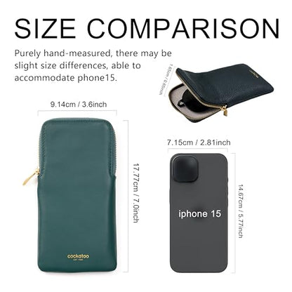 Cockatoo Sunglasses Leather Soft Case Zipper Eyeglass Pouch for Women Men - color: Ercu