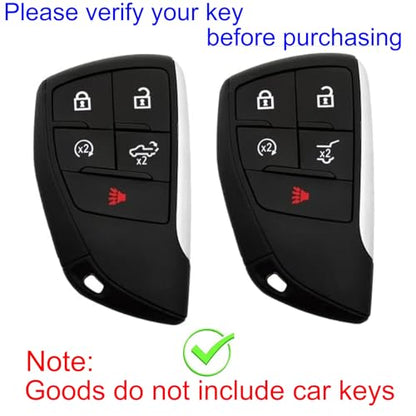 leather Case Compatible with Chevrolet Key Fob Cover or Keychain | Fits for Silverado 1500 GMC Sierra 1500, Silverado Sierra 2500HD 3500HD Smart Key etc - color: 5b-black