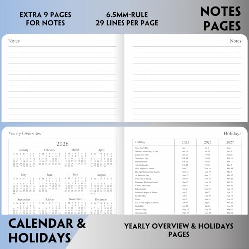 26-27 Academic Planner - Weekly and Monthly Planner, Jul 2026 - Jun 2027, Holidays, Contacts and Notes Pages, Vegan Leather Cover, Elastic Closure, 5.5”x8.25”, Rose Gold - color: Rose Gold, size: 5.5”x8.25” (26-27)