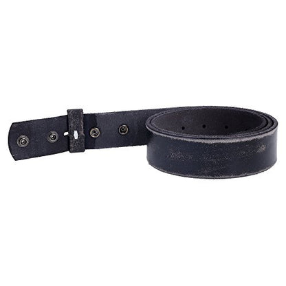 Gelante Genuine Full Grain Leather Belt Strap without Belt Buckle - color: Distressed Black, size: XX-Large (46''-48'')