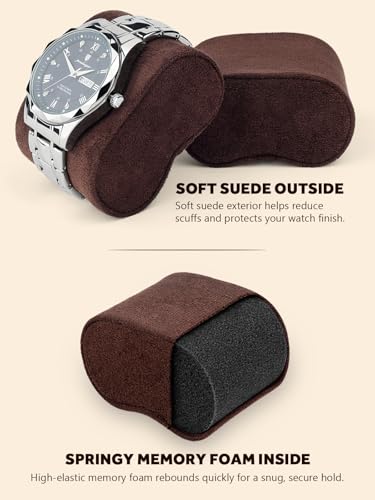2-Slot Large Travel Watch Case for Men, Watch & Jewelry Organizer - color: Large – 2 Slot