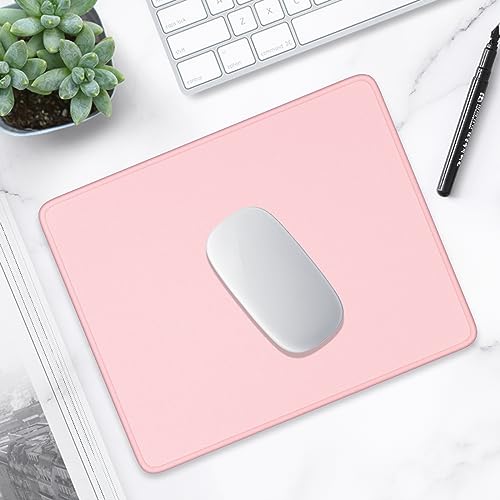 Hsurbtra Pink Mouse Pad, Premium-Textured Square Mousepad 10.2 x 8.3 Inch, Stitched Edge Anti-Slip Waterproof Rubber Pretty Cute Computer Mat for Office Gaming Laptop Women Kids - color: Pink, size: Square Mousepad (10.2" x 8.3")