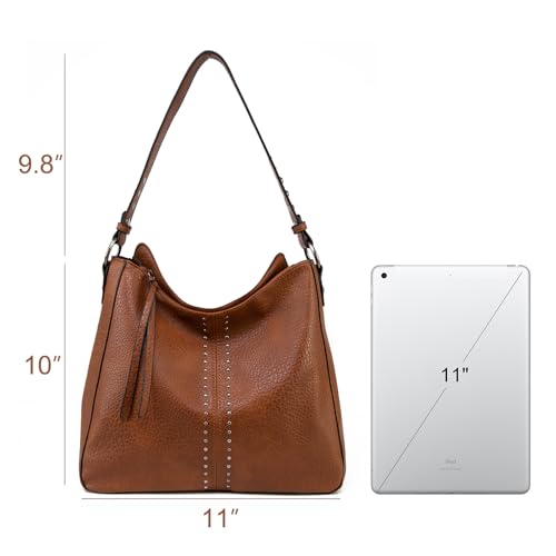 Montana West Hobo Bags for Women Top Handle Satchel Shoulder Purse Bucket Handbag - color: Guitar Strap-brown
