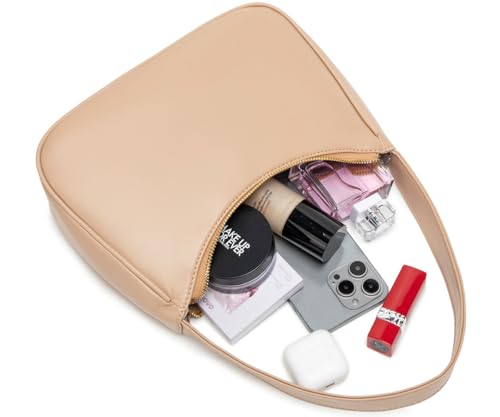 CYHTWSDJ Shoulder Bags for Women, Cute Hobo Tote Handbag Mini Clutch Purse with Zipper Closure - color: Khaki