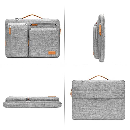 MOSISO 360 Protective Laptop Shoulder Bag, 17-17.3 inch Computer Bags | Compatible with MacBook, HP, Dell, Lenovo, Asus Notebook, Side Open Messenger Bag with 4 Zipper Pockets&Handle, Gray - color: Gray, size: 17.3 inch