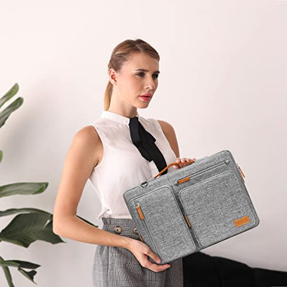 MOSISO 360 Protective Laptop Shoulder Bag, 17-17.3 inch Computer Bags | Compatible with MacBook, HP, Dell, Lenovo, Asus Notebook, Side Open Messenger Bag with 4 Zipper Pockets&Handle, Gray - color: Gray, size: 17.3 inch