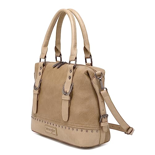 Wrangler Doctor Bag Top Handle Purse Hobo Shoulder Barrel Satchel Handbags for Women - color: Coyote Indian Khaki