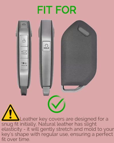 for Kia Key Fob Cover Leather - K4 K5 GT Line Sorento Telluride Carnival EV5 EV9 2026 2025 2024 2023, Handcrafted Smart Remote Key Fob Case - Chilli Pepper, 5 Buttons - color: Chilli Pepper